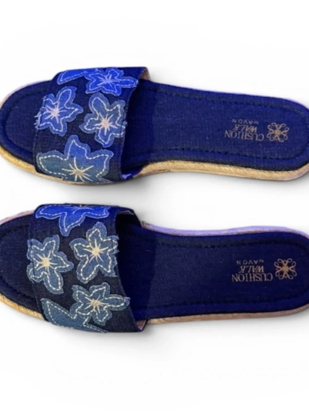New ~ Avon~ Shoes ~ Cushion Walk ~ Blue Denim ~ Slide Sandals ~ Women’s ~ Size 9